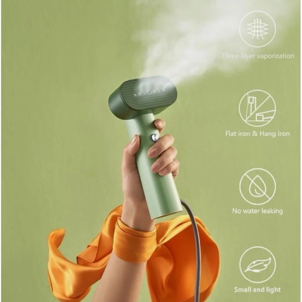 Nexdoo Hand-Held Garment Steamer Portable 2-in-1 Travel Iron Clothes NIB Green